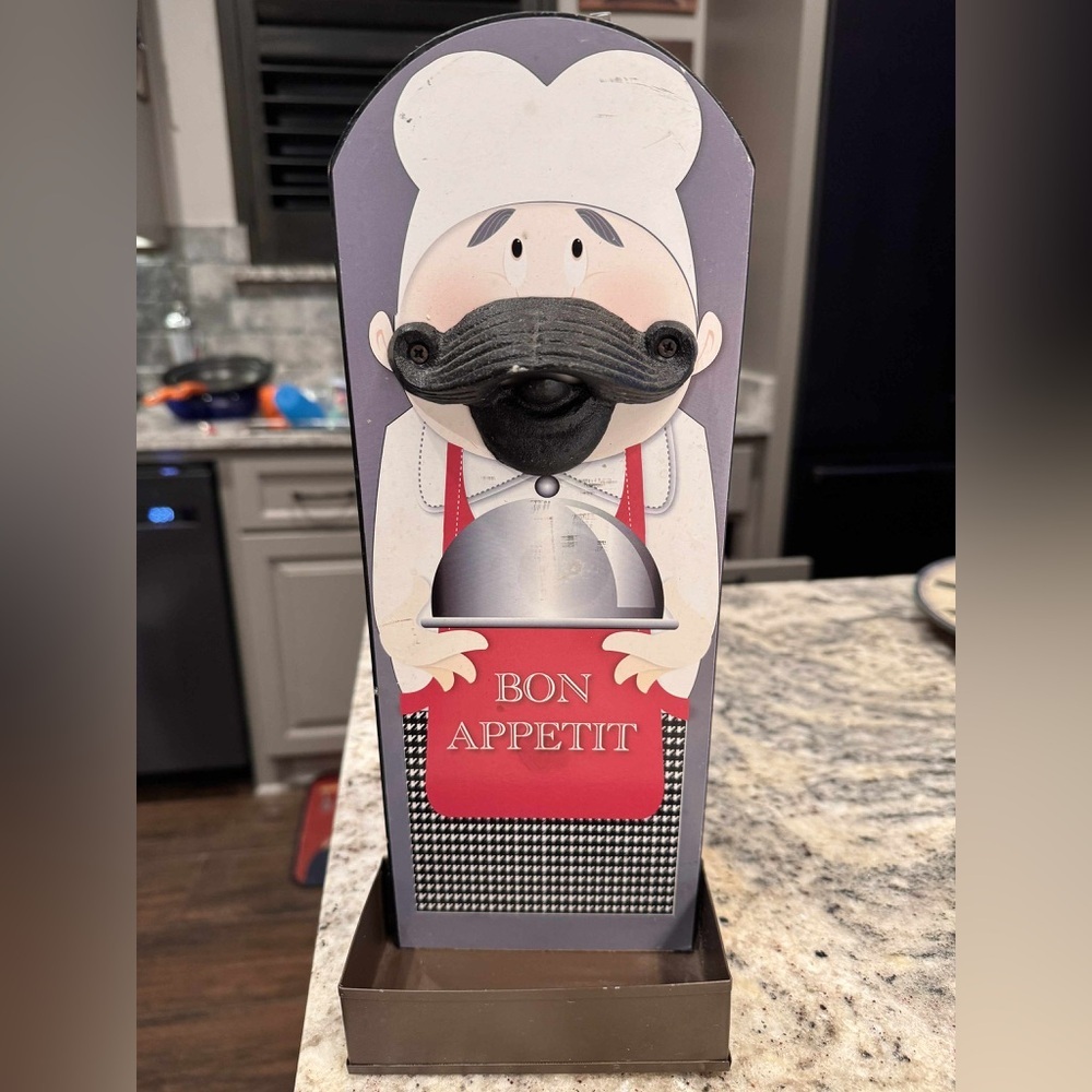 Vintage Chef-Themed bottle opener wall decor 14in x 5in